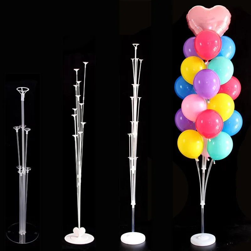 7 Tubes Kit Reusable Table Balloons Stand Holder for Birthday Party Wedding Accessories Decoration With Base Balloon Stand