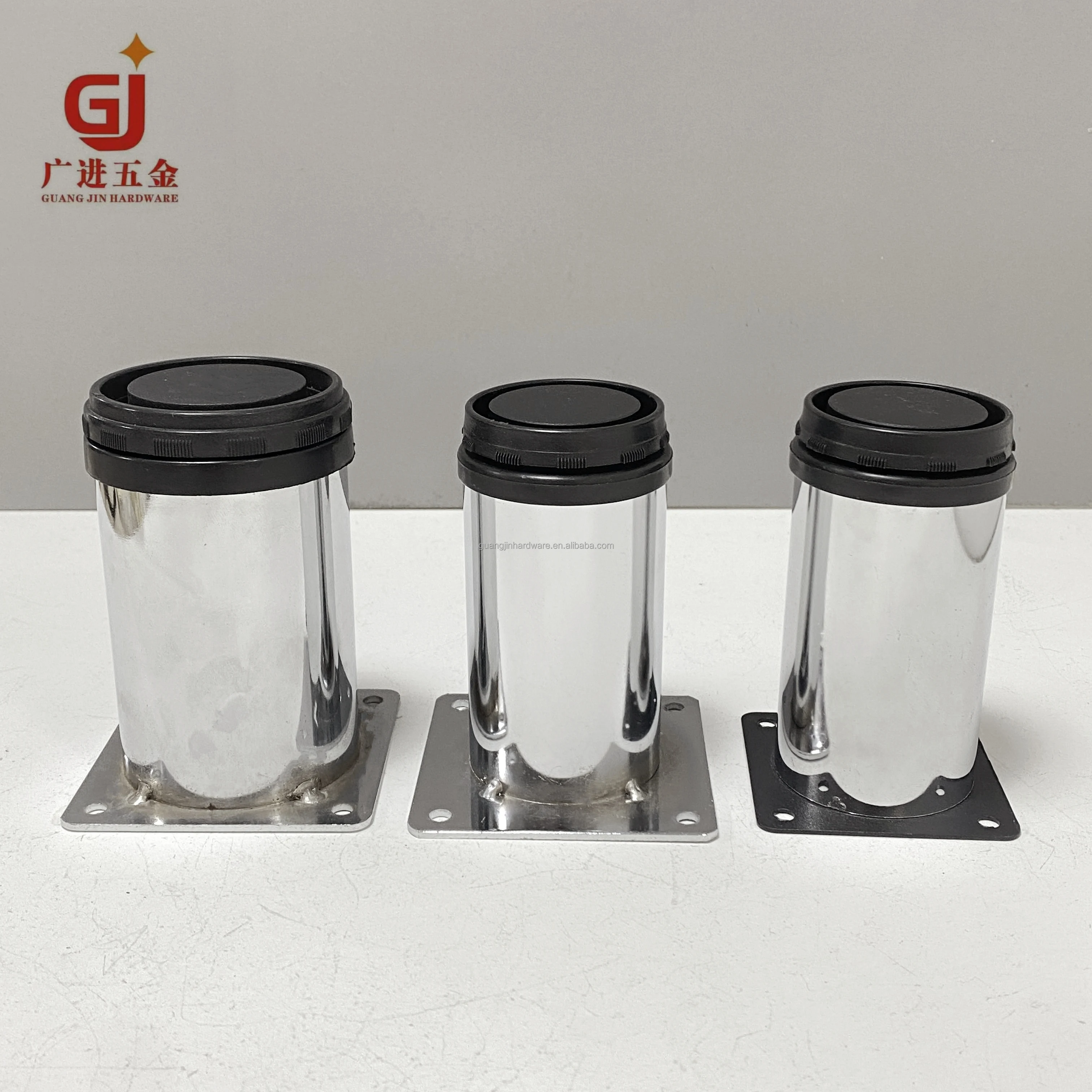 Furniture legs metal adjustable with black base table legs metal round sofa for metal furniture leg for sale