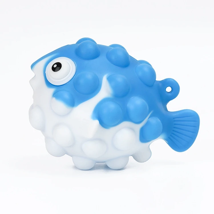 Дизайн тревоги поп 3d фугу игрушка с набивным рисунком силиконовые пуш-ап встроенный в транспортное средство пузырь стресс боп Непоседа мяч