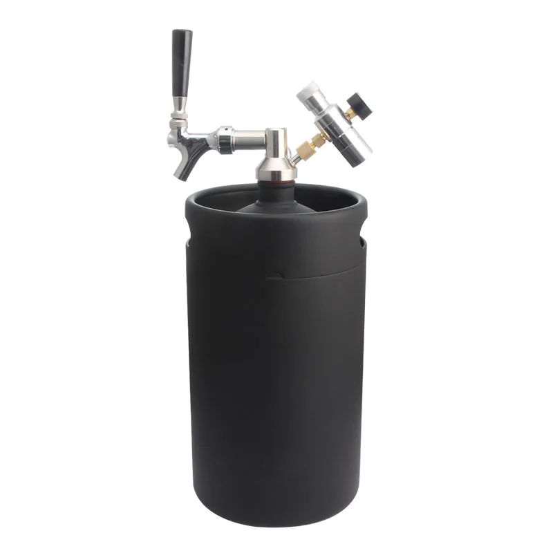 Лидер продаж на Amazon, Черный Автоматический Дозатор для пива на 5 л, минибочка с краном, газовый регулятор 3/8 дюйма, настольный дозатор для пива и питья