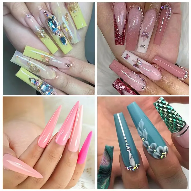 Hot Selling 240pcs/Box Almond Design Soft Gel Nail Tips Natural Clear Square for Acrylic Nails Product
