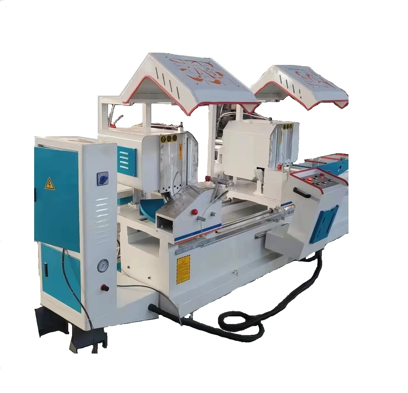 Aluminum PVC UPVC profile Double Heads Cutting saw Machine aluminum window double head miter saw