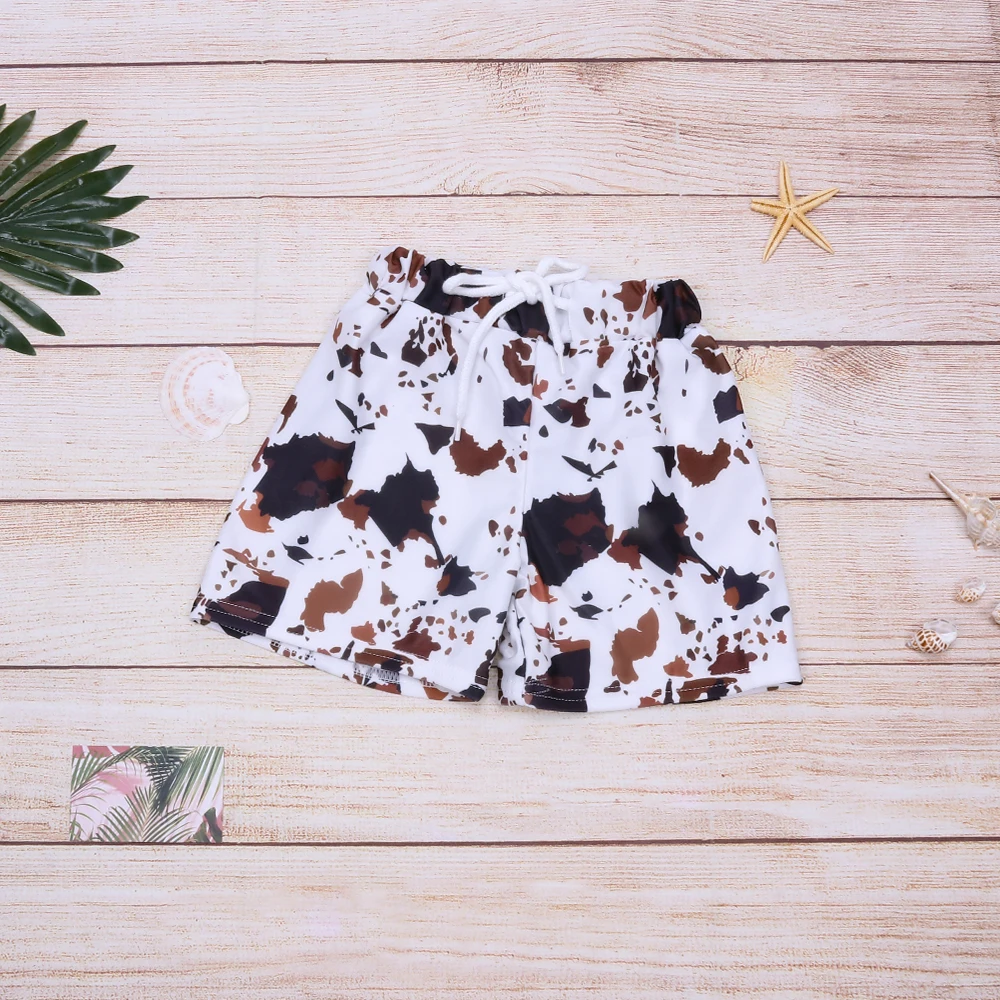 2022 Hot sale of baby boy swimming The cow grain Floral swimming trunks summer baby boy swim short