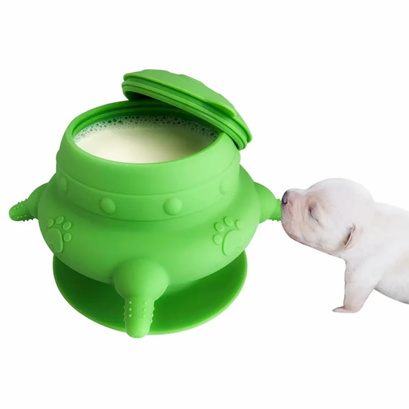 New Arrival  Silicone Puppy Suction Nursing Feeder with 4 Nipples, 240ML Pet Feeding Station for Kittens, Puppies and Rabbits