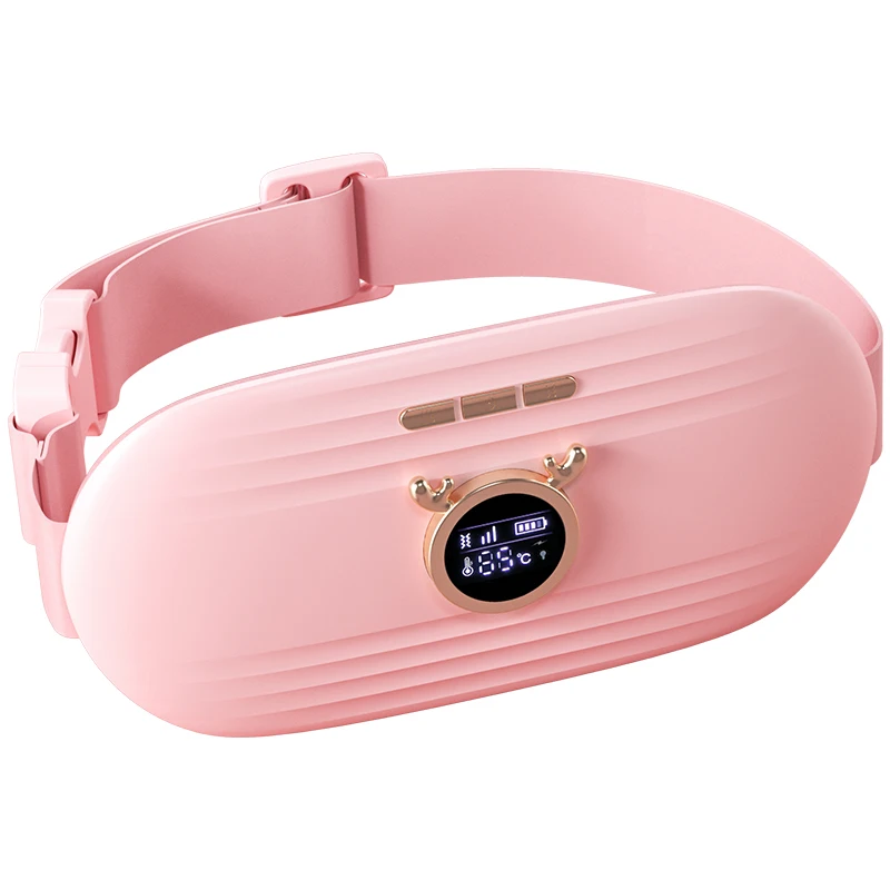 recharge vibrating belly heating waist warm compress stomach massager belt heat menstrual abdominal massage belt