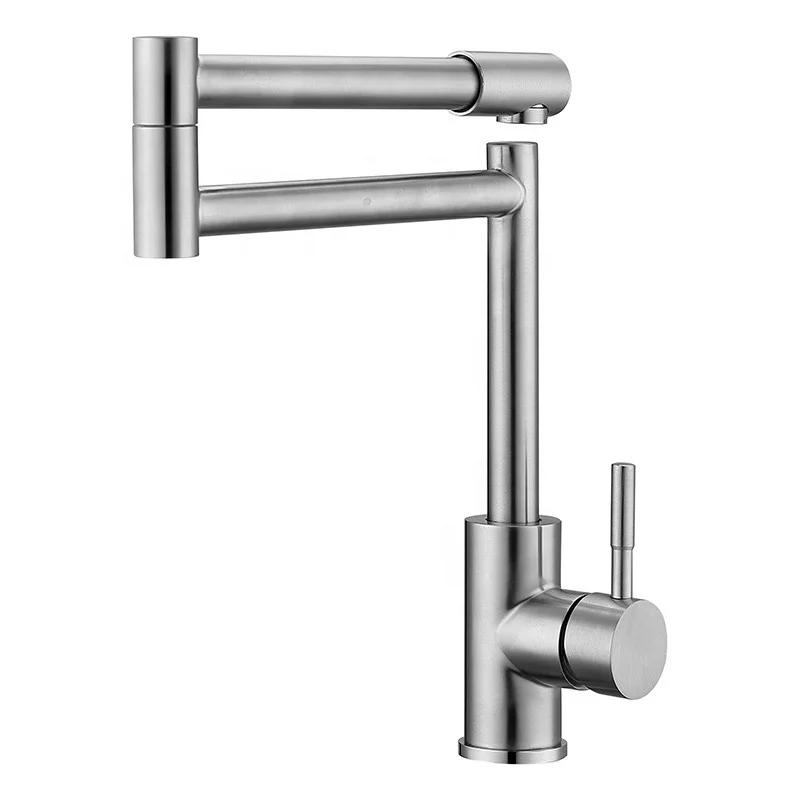 Складная SUS304 из нержавеющей стали Pot Filler с Смеситель для кухни одним рычагом плита наполнитель кухонный кран