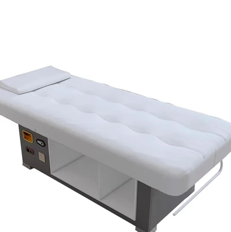 New Design Beauty Salon Furniture CE 3 Motor Wooden Spa Thermal Massage Table Electric Facial Beauty Bed with Big Storage