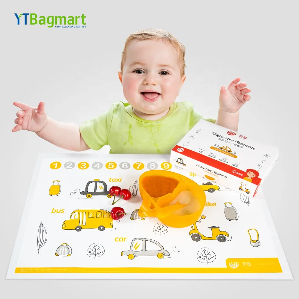 Оптовая продажа не содержит Бисфенол А 4 Экстра клейкие липкие детские коврики для ресторана и стола Полиэтиленовая защитная пленка пластиковые одноразовые салфетки малышей