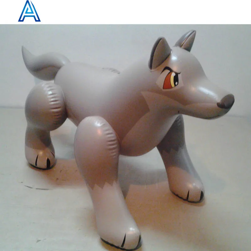 Cheap low price high quality durable vinyl PVC air blow inflatable wolf dog puppy pet animal toy figure model