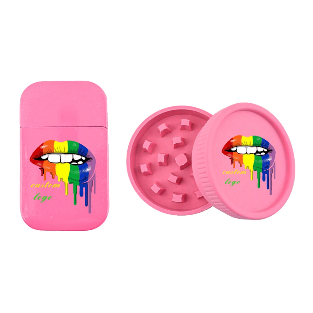 custom logo novelty design printing biodegradable smoking accessories herb grinder set