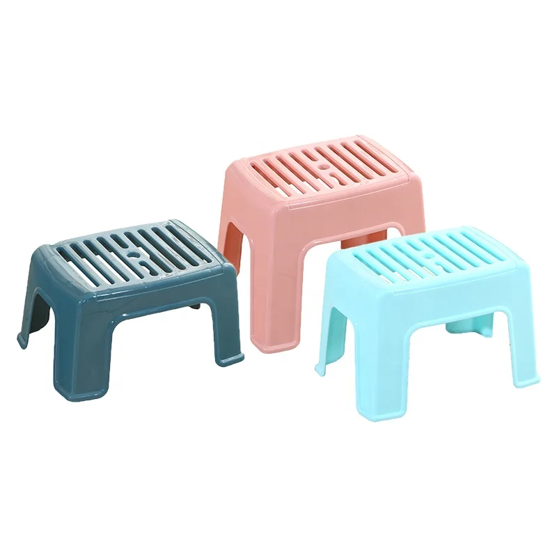 Eco-Friendy Simple Stripe Kids Child Stool Chair Chinese Traditional Cheap Plastic Chinese Stacking Stools