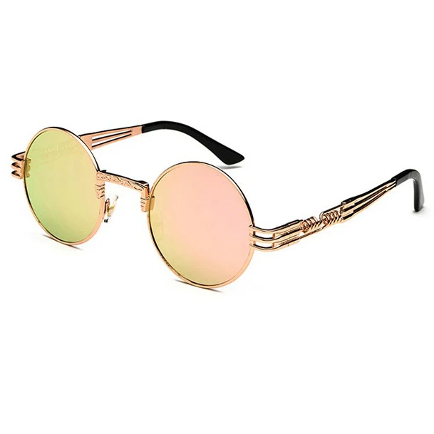 2021 Trend Steampunk Sunglasses Round Designer Metal COATING SUNGLASSES Men Retro CIRCLE SUN GLASSES