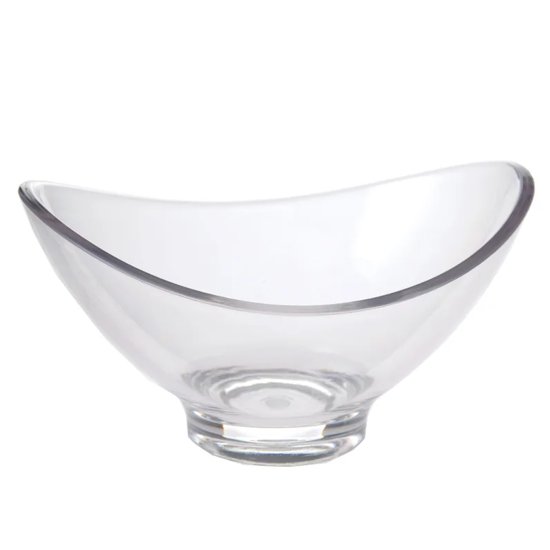 Boat Ice Cream Bowl Clear Oval Irregular Shape Salad Bowl Hard Plastic Salad Bowl