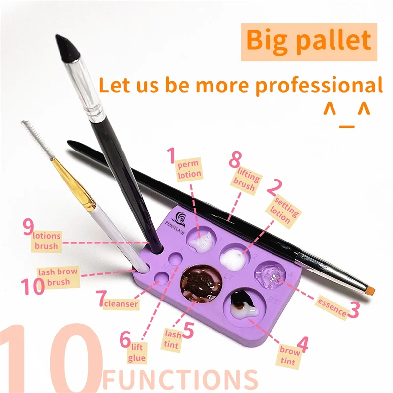 Lash Lift Palette Brow Lamination Pallet Lifting Tint Tray Reusable Silicone Dye Plate Dish Perm Container