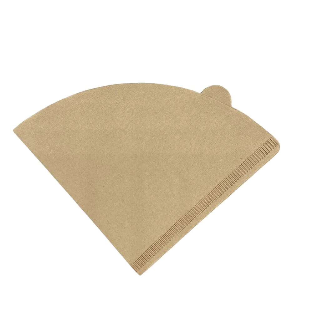 set disposable Unbleached Cone taper cone shape  funnel coffee paper filter Wholesale natural wood pulp
