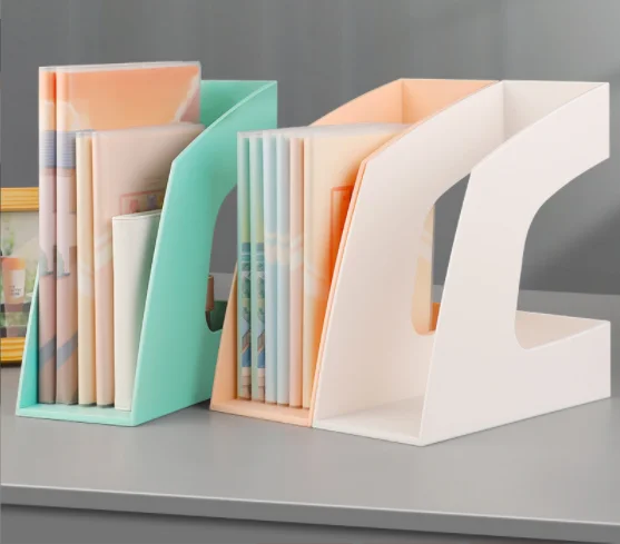 New Design File Column Desktop Office Supplies File Management Storage Student Bookshelf Plastic File Box