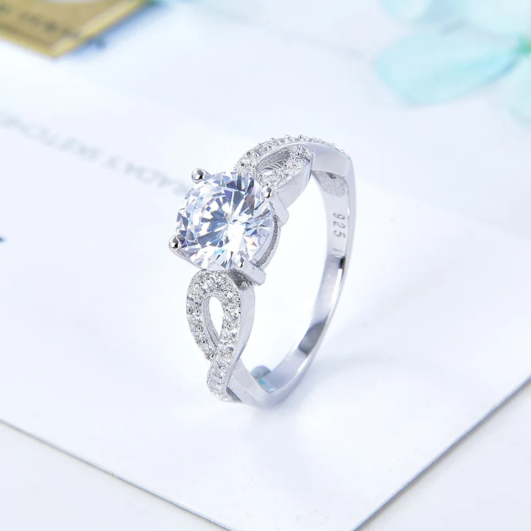 925 Sterling Silver Bridal Ring Sets Round CZ Engagement Rings Promise for Her Wedding Bands Women