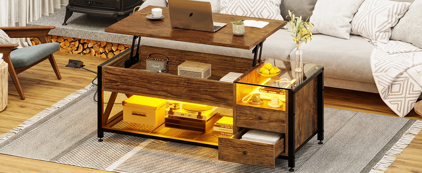 wholesale multifunction foldable height adjustable tea coffee bar table wall unit set and living room furniture