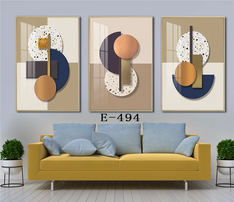 Wholesale 3 panels fashion Home Decor acrylic Glass uv print Crystal Porcelain Painting wall artwork painting