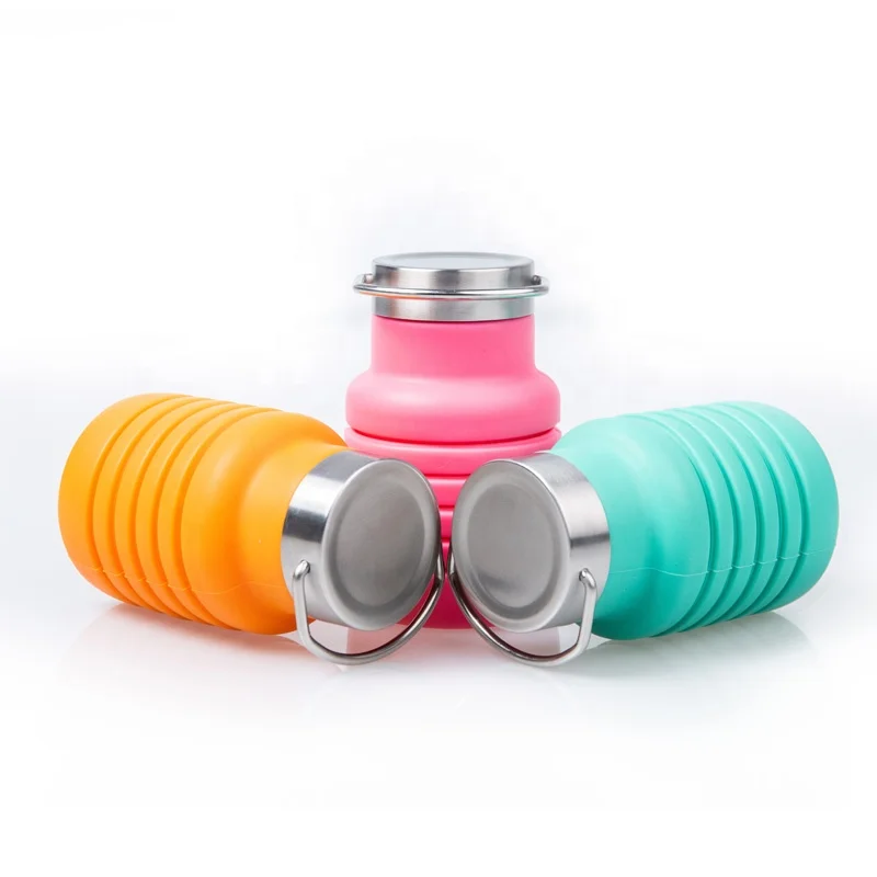 New design silicone folding drinking collapsible drink water bottles silicone bottle water