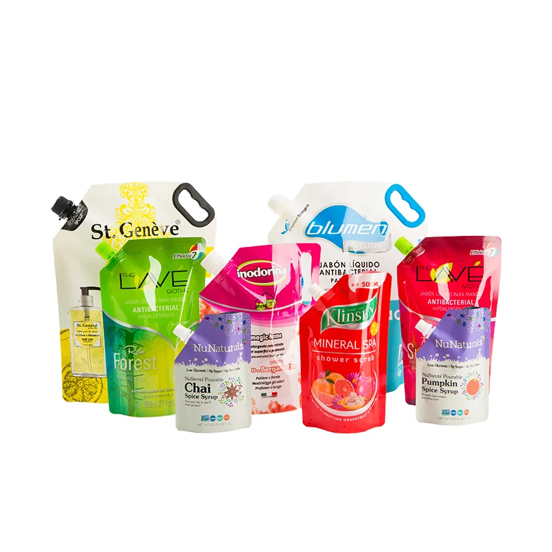 Custom frozen food packaging bag bag with logo stand up spout pouch bag