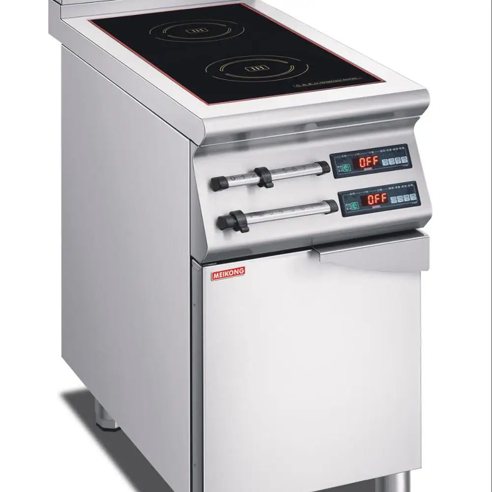 Электрическая индукционная плита для приготовления пищи с шкафом коммерческое кухонное оборудование столешница 2 зоны