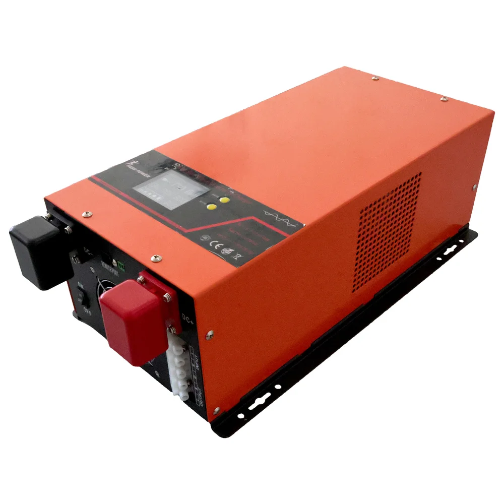 CE ROHS LCD Display dc to ac 24v 48v 230v 6000w low frequency pure sine wave hybrid solar inverter with lithium battery charger