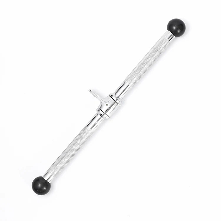 Chromed Straight Fitness Steel Cable Attachments Revolving Straight Tricep Lat Bar