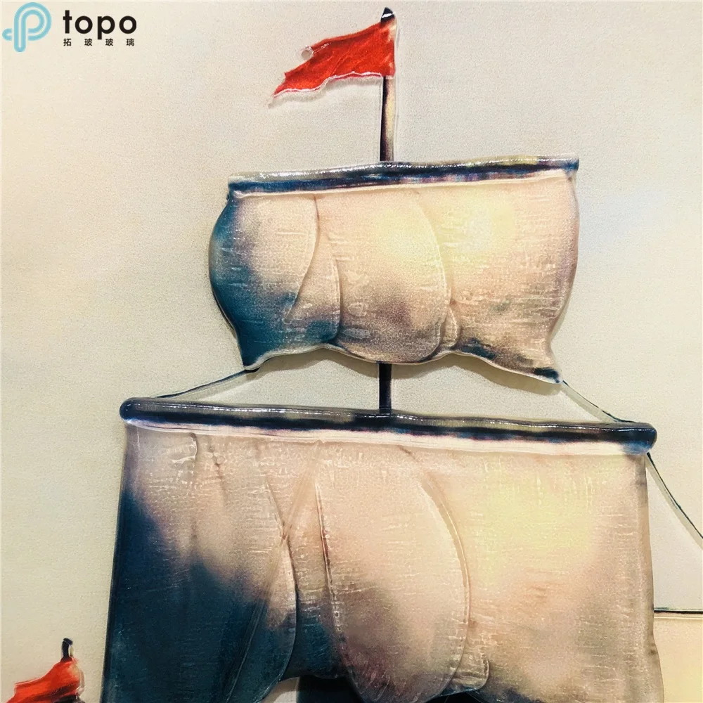 
H1010mm*610mm Chinese Decorative Sailboat Painting (MR-YB17-828) 