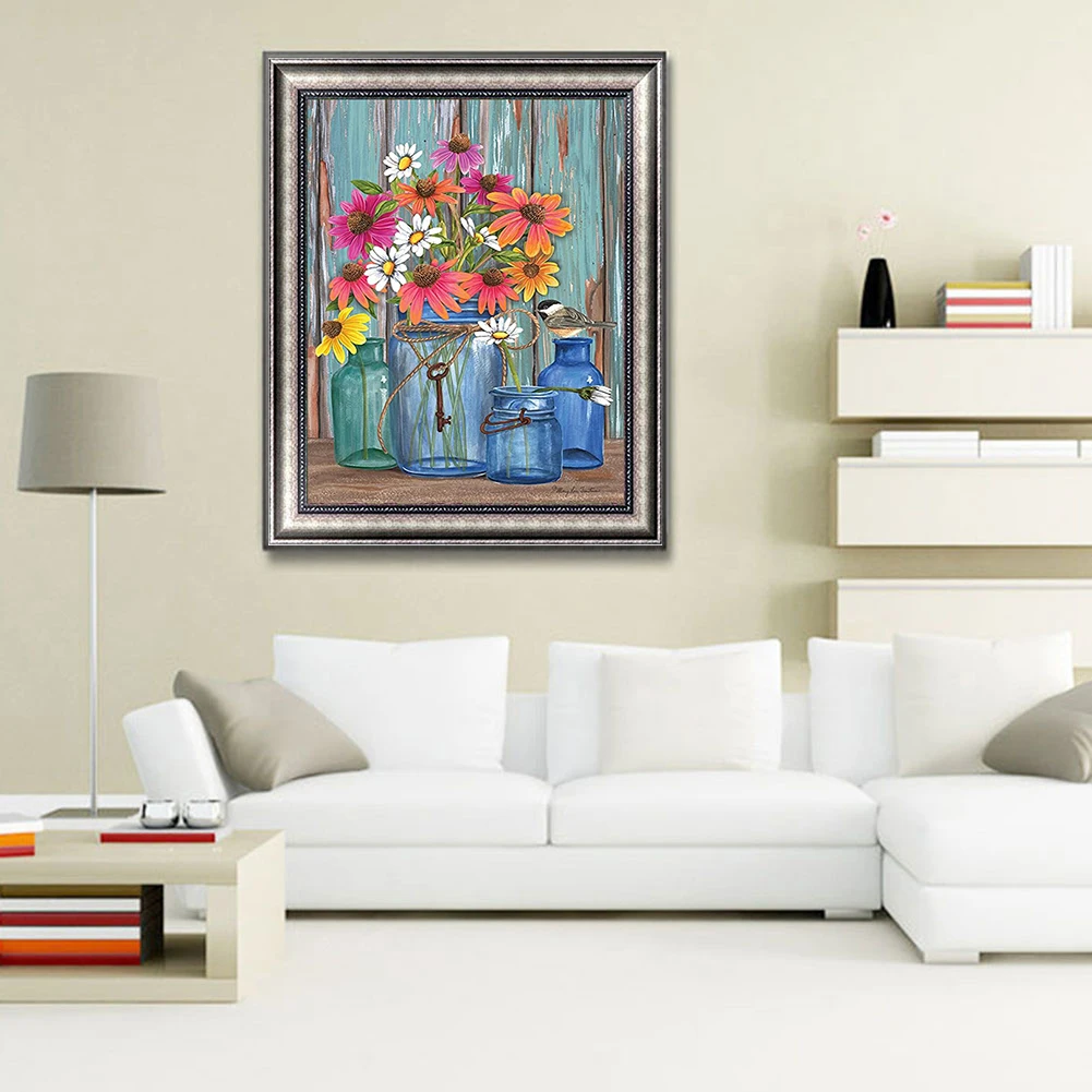 Custom Designs Diy Canvas Painting Flower Paint By Number Kit for
