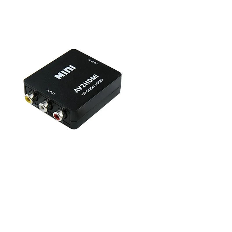 Factory Wholesale HD 1080P RCA AV to HD MI Converter Box Mini AV2HDMI Audio Video Adapter with USB Cable