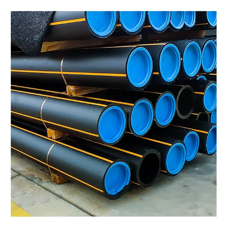 Good Price Factory SDR11 HDPE Pipe with Yellow Line Strips for Gas