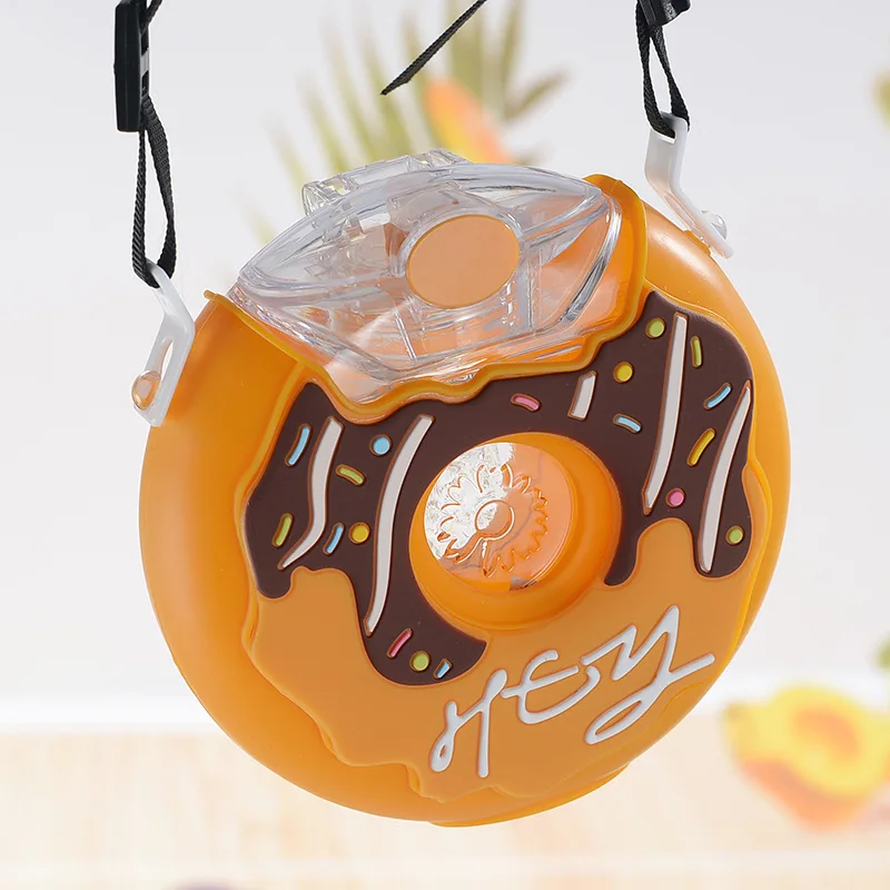 Seaygift без бисфенола А герметичный пончик детская круглая бутылка для воды портативный ремень силиконовая солома пластиковая на лето
