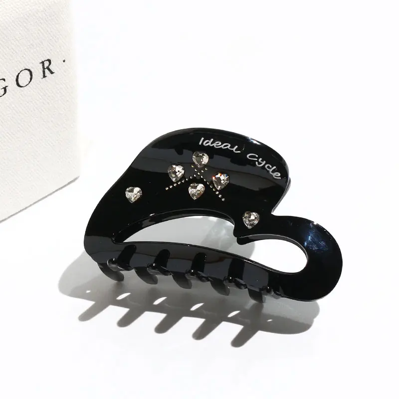 XinMei unique hollow heart shape claw clips for women hair ganchos para el cabello diamond hair claw clips cellulose acetate