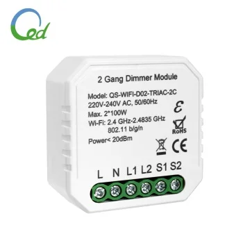 Tuya Smart 2 Gang 2 Way wifi dimmer module switch for smart home system