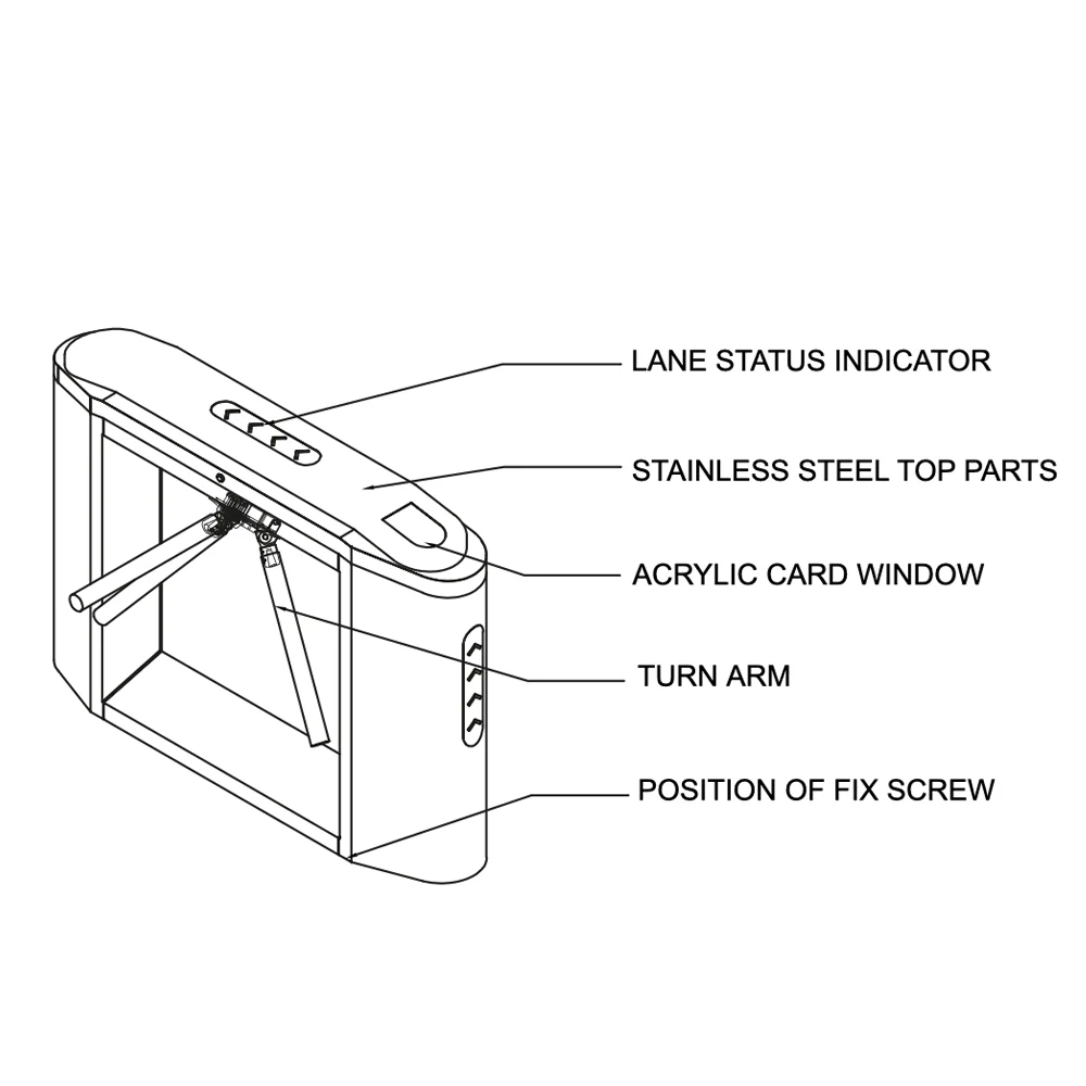 Pedestrian Flap Barrier Face Recognition Card Reader Flap Barrier Turnstile Gate For Entrance And Exit Management