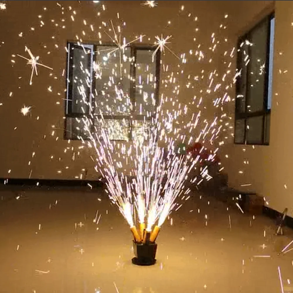 Remote control rotating indoor pyrotechnic stage fountain machine fireworks firing system cold pyro machine for wedding decor