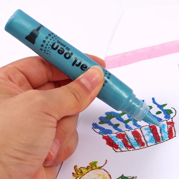 Foska New Item 20ml Four Color Kids Safe 3D Pearl Pen for Any Surface Non-toxic 3D Pearl Pen for Craft Drawing Paint