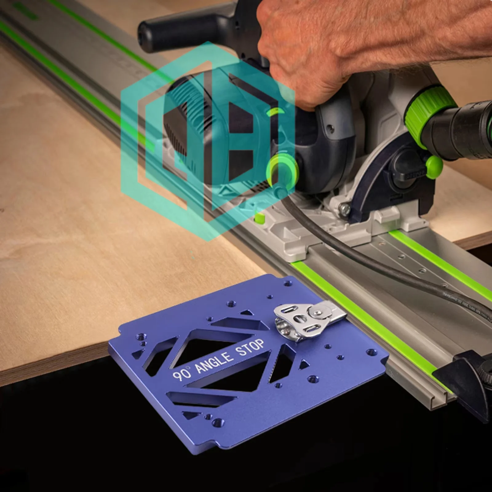 New Track Saw Square Guide Rail Clamp Woodworking 90 Degree Right Angle Guide Plate Aluminum Alloy Carpenter Angle Position Tool