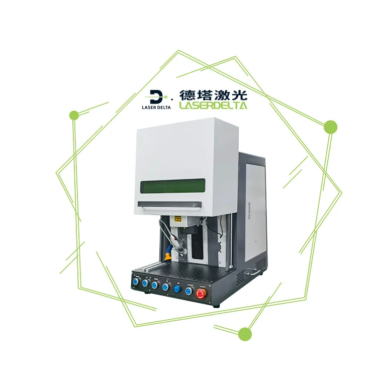 fully enclosed date code marking desktop 60W 100W metal fiber laser marking machine