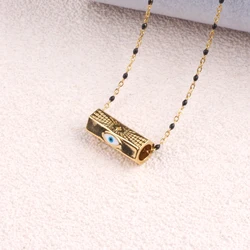 Boho Fashion Jewelry Necklace Pendant Trendy Turkish Enamel Neck Chain Evil Eyes Necklace for Women