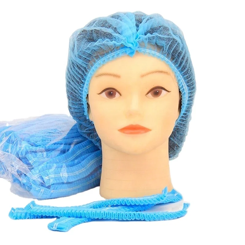 Direct Sales Breathable  China Manufacture Disposable 9g TNT Clip Bouffant Cap Hair Tie