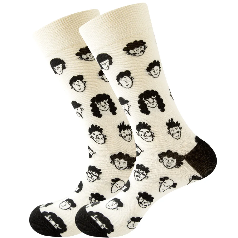 Combed Cotton Socks food Pattern Long Tube Funny Happy Men Socks Novelty Skateboard Crew Casual Crazy Socks