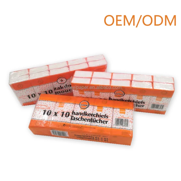 High Quality Small Pack 1/12 Fold Pocket Paper Tissue Pocket Tissue Standard Bulk Facial Handkerchief