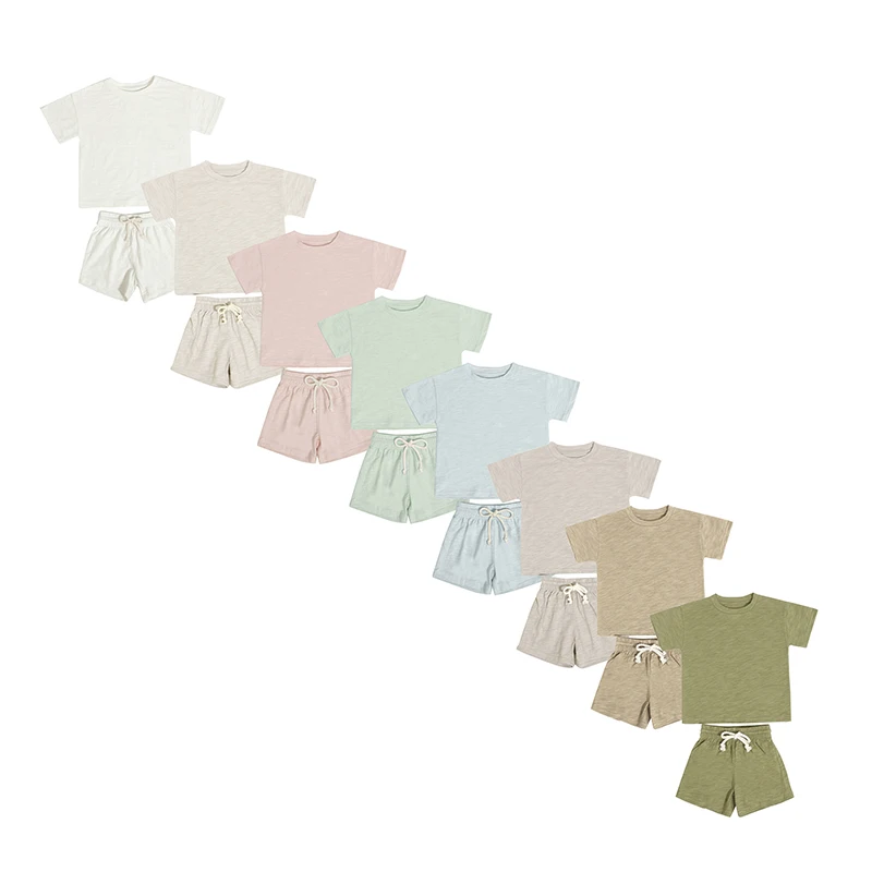 2024 INS Summer Style Cool Fabrics 100% Cotton Unisex bamboo baby clothes Normal Standard Short Sleeves Shorts Baby Outfits