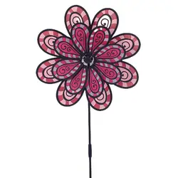 BAILING Rainbow Pinwheel Triple Wind Spinner Windmill Kids Outdoor Colorful Toys Windmills For Sale