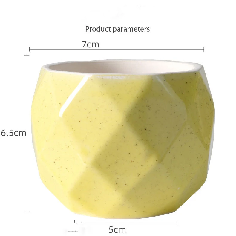 Custom Size Design Desktop Macaron Glazed Ceramic Succulent Cactus Planter Flower Pots