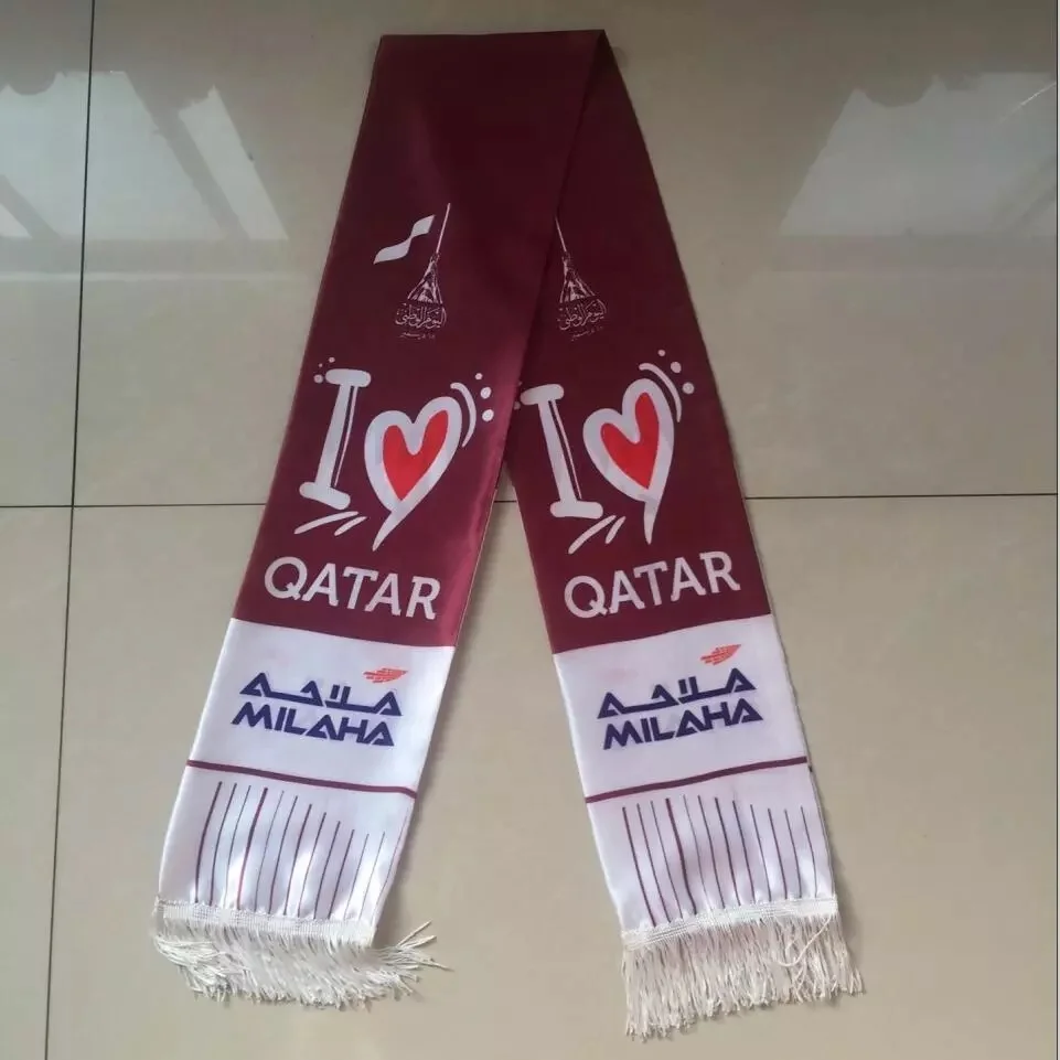 
2022 Cheap Qatar Football Fan Satin Scarf 