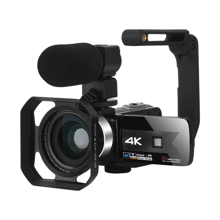 Цифровая видеокамера K1 5 в 1 с Wi-Fi Nightshot 4K, интерполяция 56 МП, сенсорная панель 3 дюйма, микрофон для кастинга, красный/синий/серый цвет