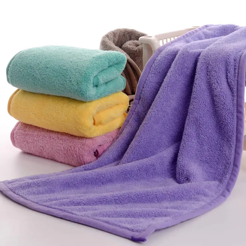 Factory Wholesale custom logo ODM Absorbent edge hair towel microfiber quick dry sport  coral fleece towel